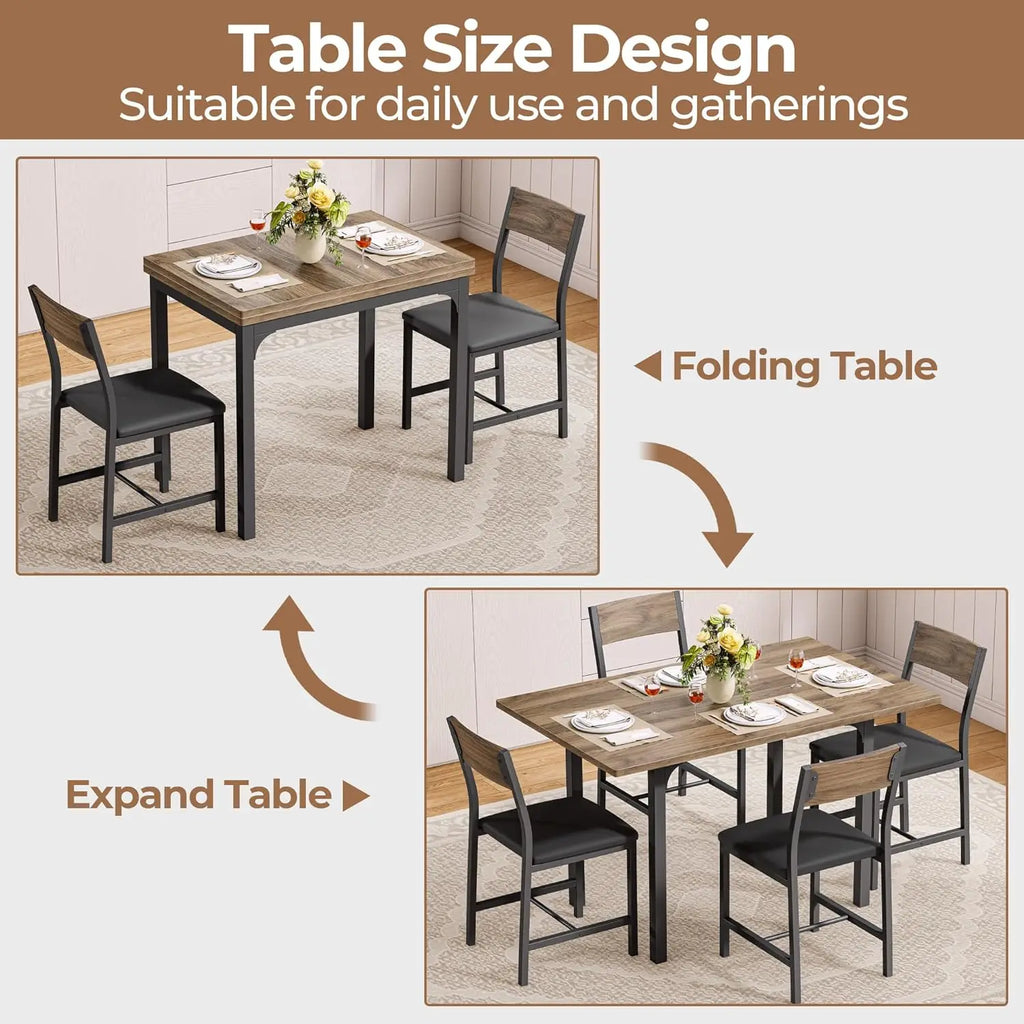 Extendable Set for 4 w/Upholstered Chairs