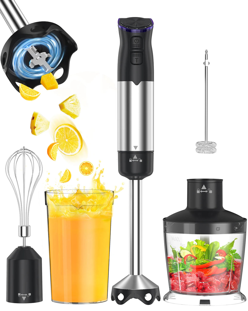 1000W Electric Immersion Handheld Blender, 5 in 1