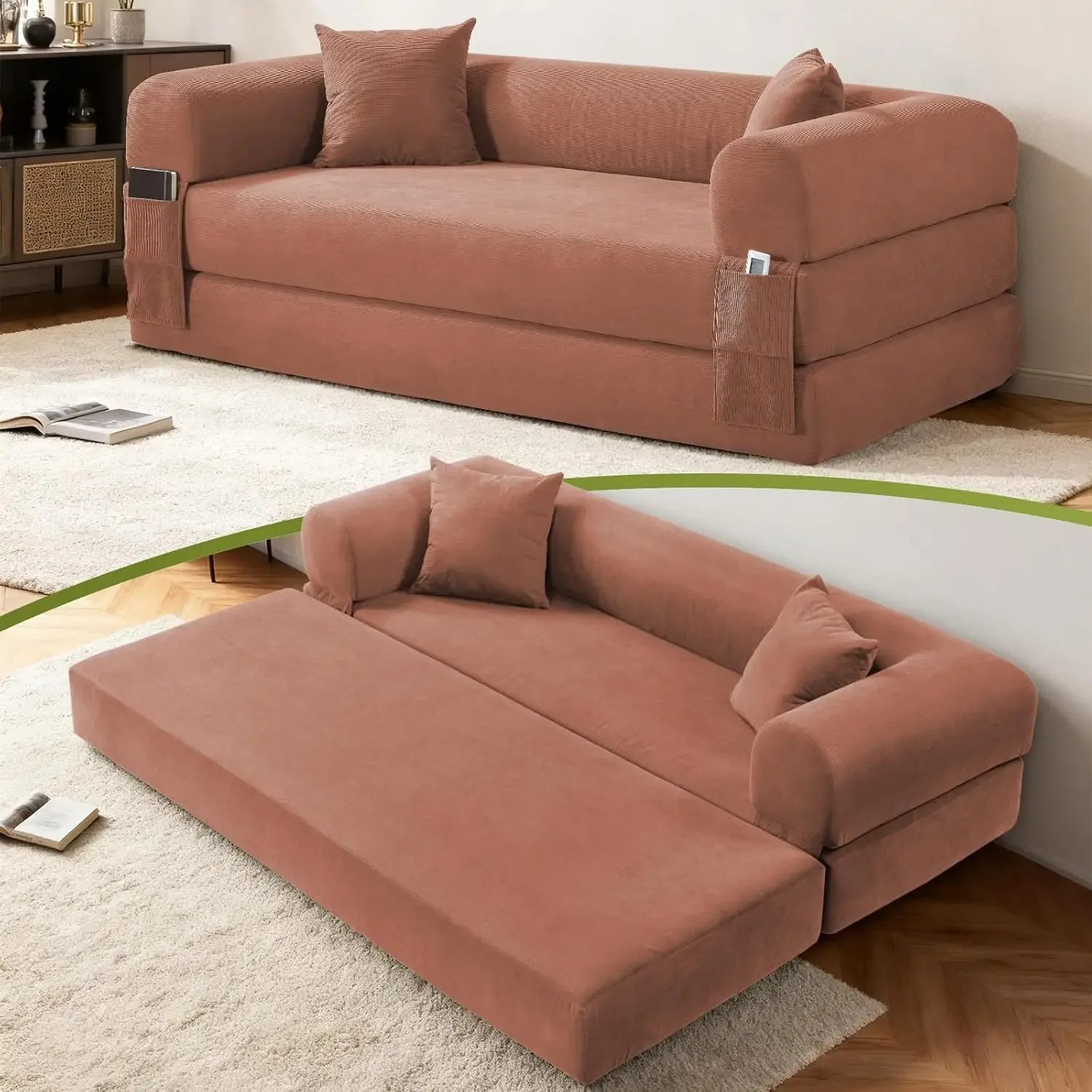 80" Corduroy Queen Sleeper Sofa