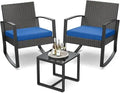 3-Piece Ratta Bistro Rocking Patio Set