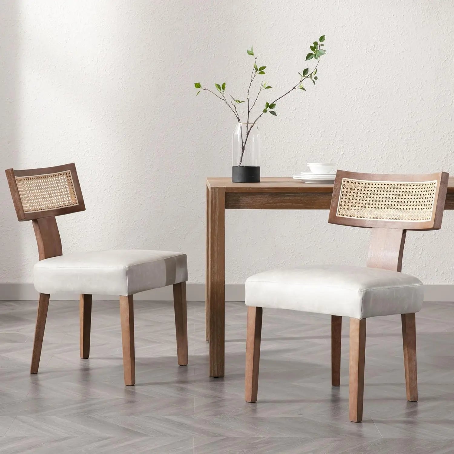 Upholstered PU Leather w/Wood Leg