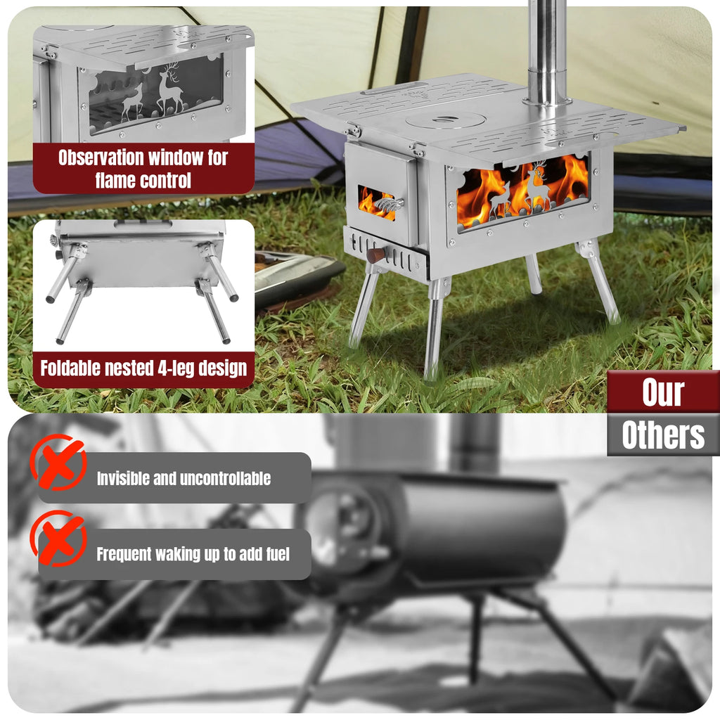 Foldable Wood/Pellet Burning Stove Chimney