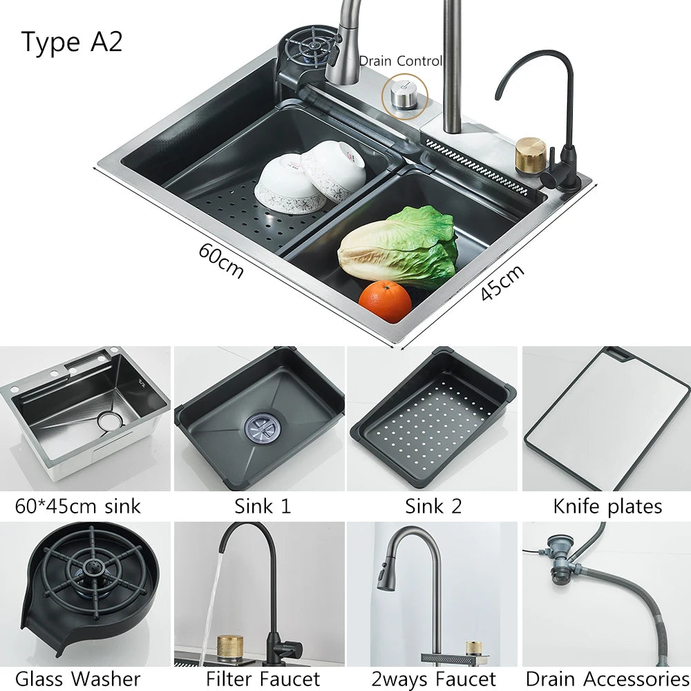 Waterfall Large Single Digital Display Faucet