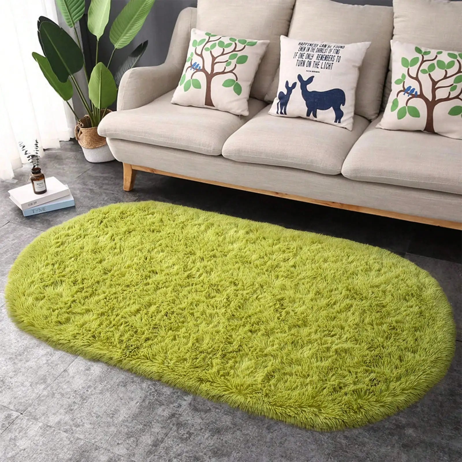 13.25x6.75 Soft Fluffy Oval Washable