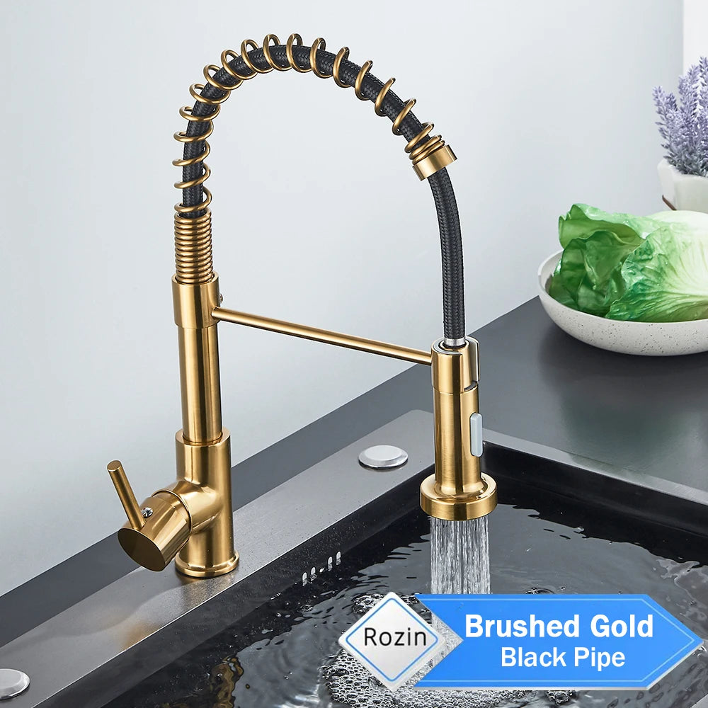 Matte Black Deck Mounted Mixer 360 Rotation