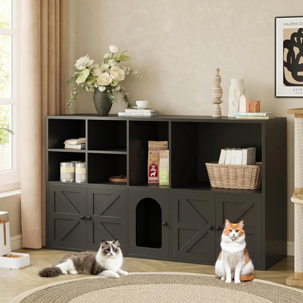 Cat Litter Box Enclosure for 2