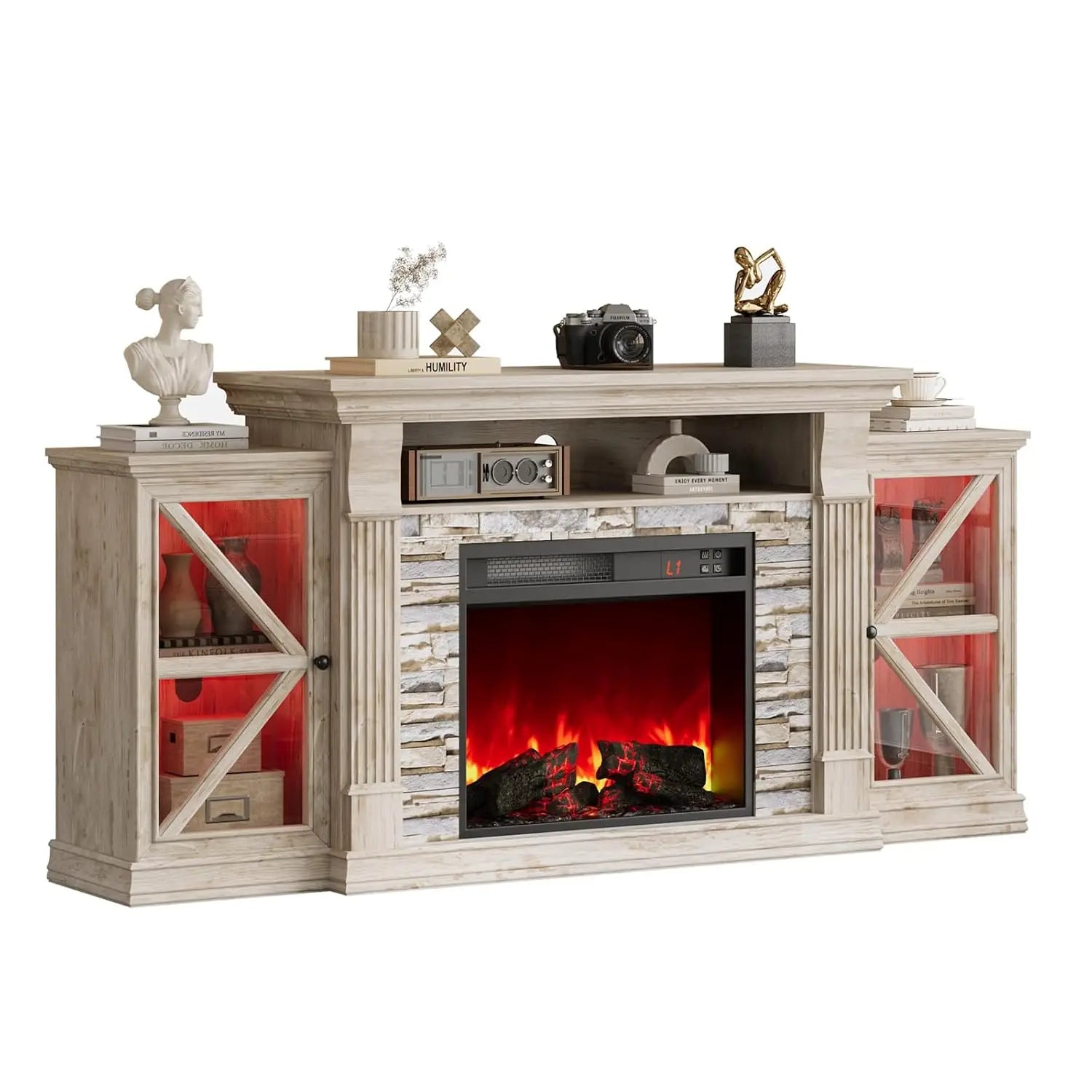 Electric Fireplace TV Stand, 70"