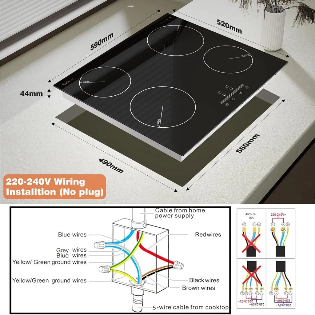 Ceramic Electric 4 Zones, Built in