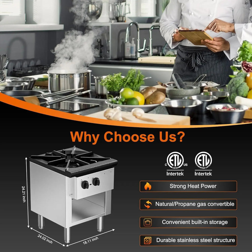 High Power 90,000 BTU Gas Stove, Propane & Natural Gas,