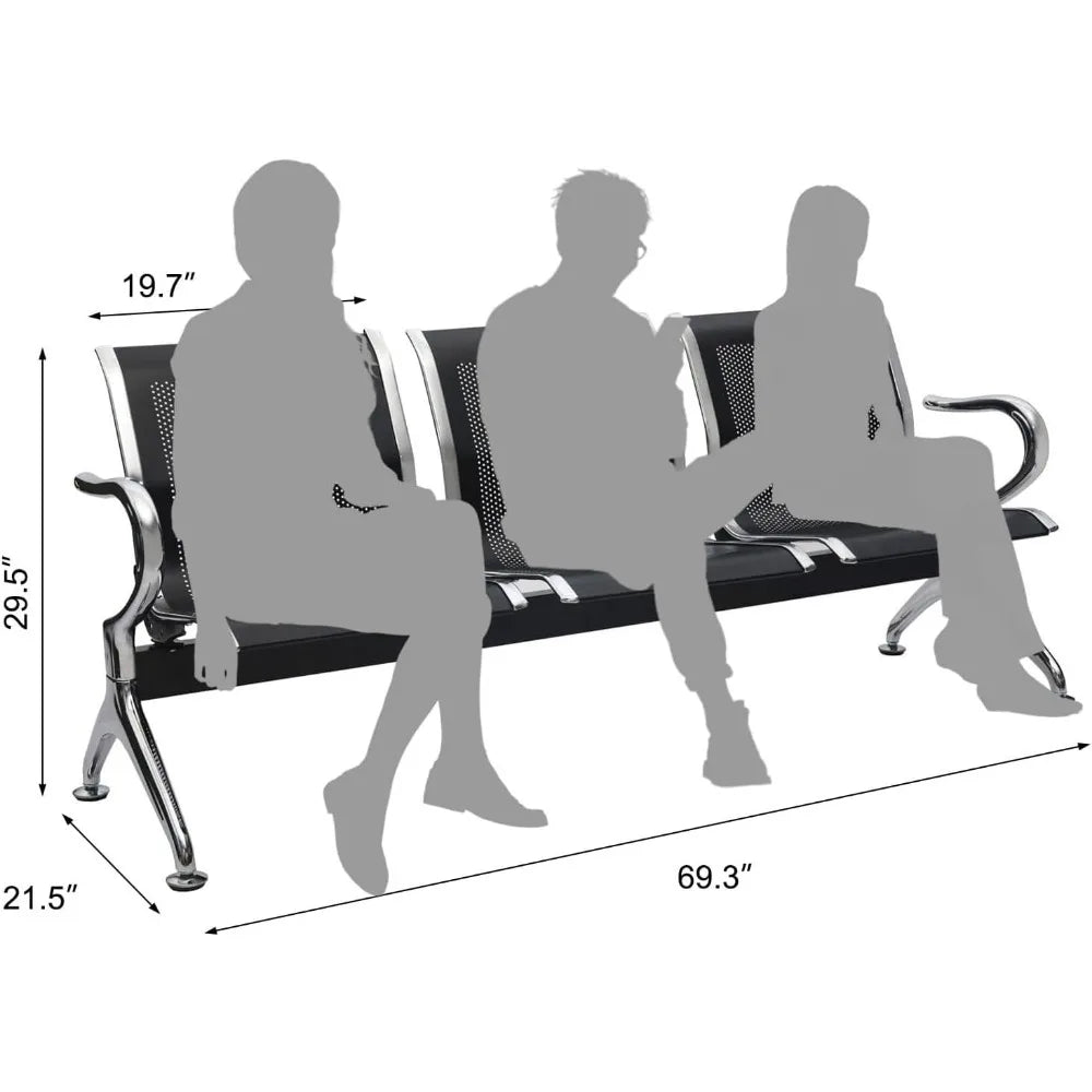 3-Seat Office Reception Chairs