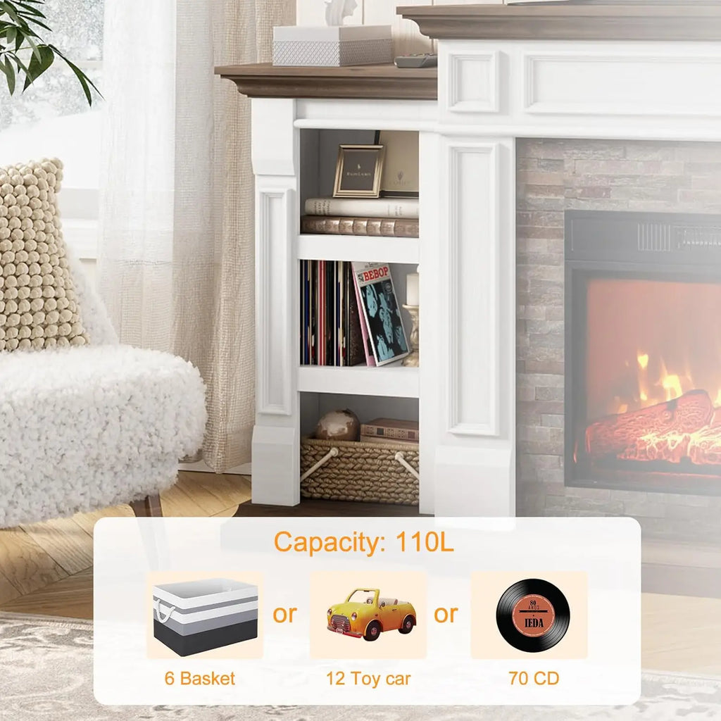 72" Electric Fireplace Mantel/Cabinet