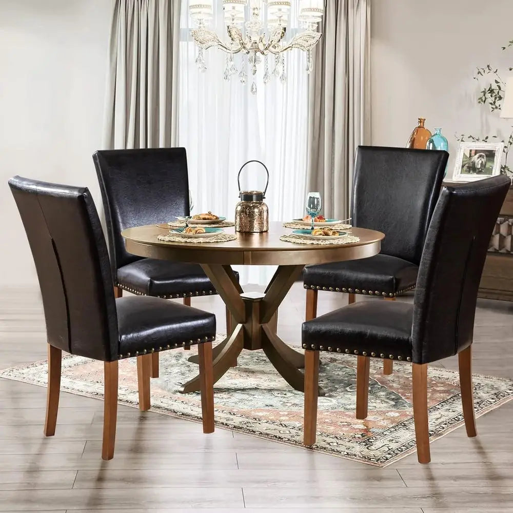 4 Parsons Upholstered PU Leather
