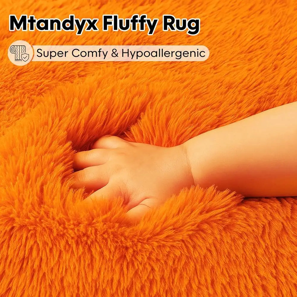 9x12 Plush Soft Fluffy Shag Orange