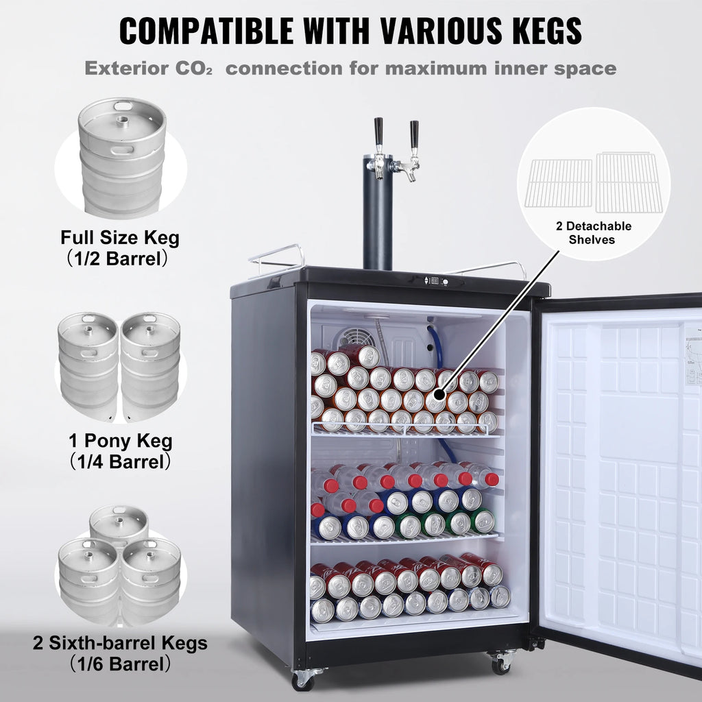 163L Electric Draft Beer Kegerator Cooling Dispenser
