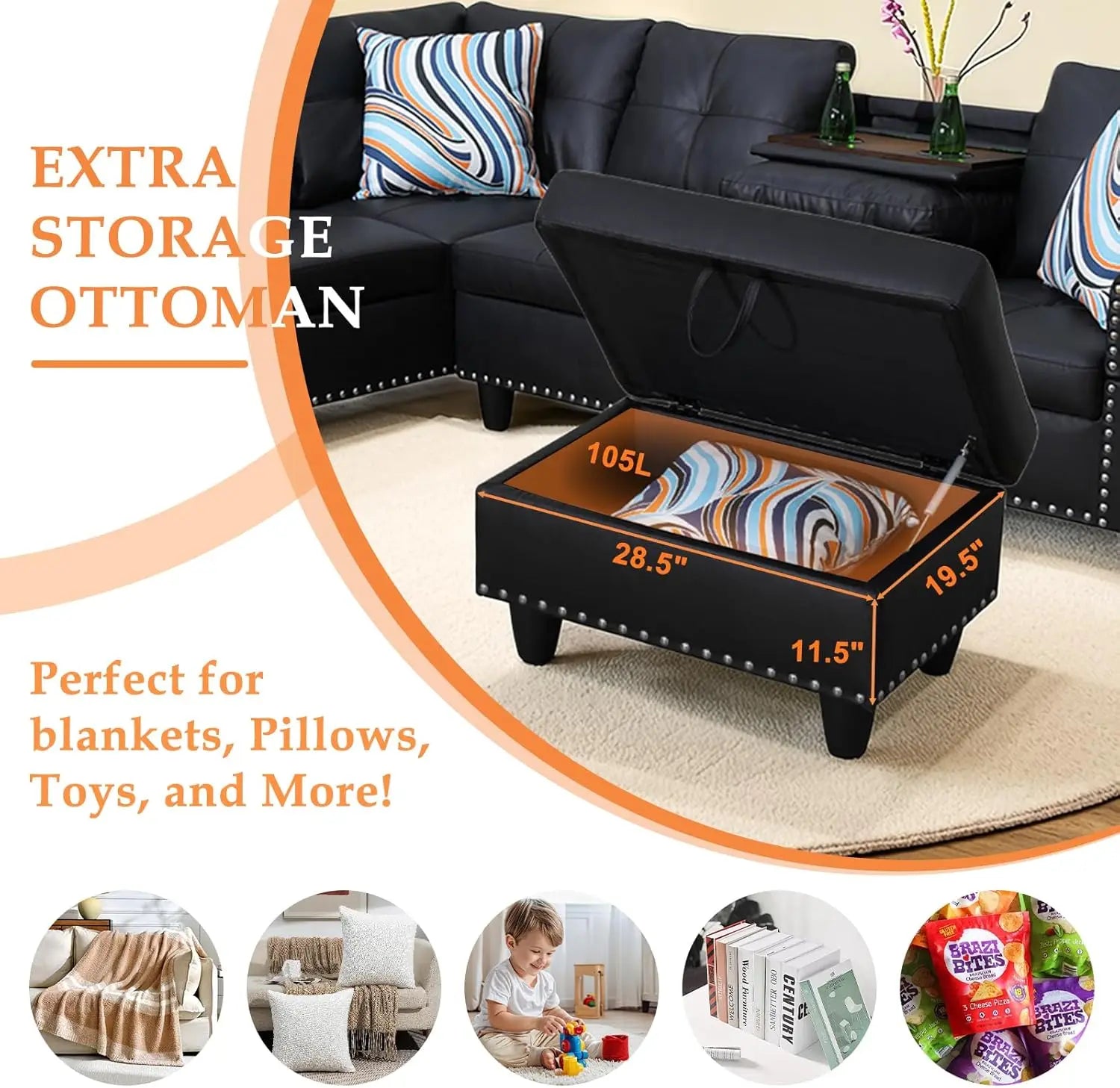 Sectional Sofa with Chaise Lounge