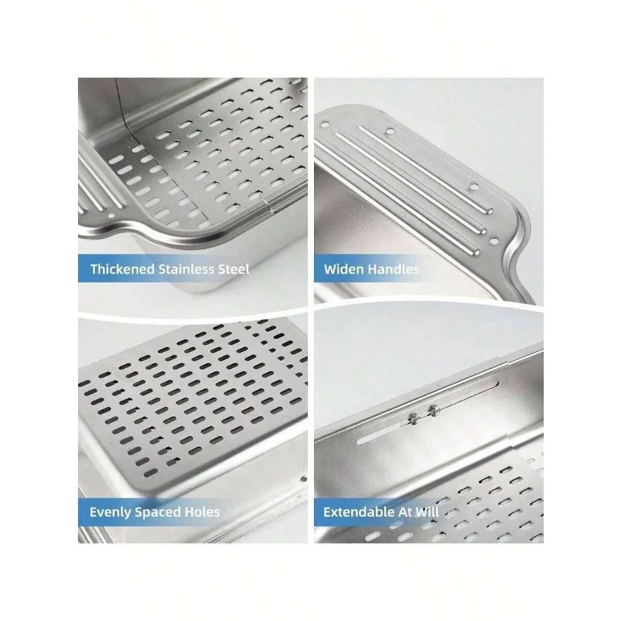 Over Sink Colander Strainer Basket - ALL METAL