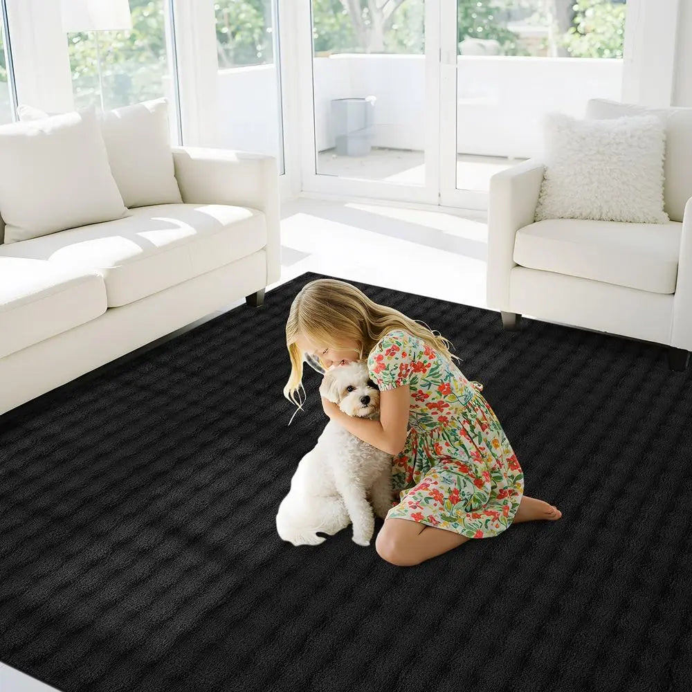 8x10 Ultra Soft Black High Pile