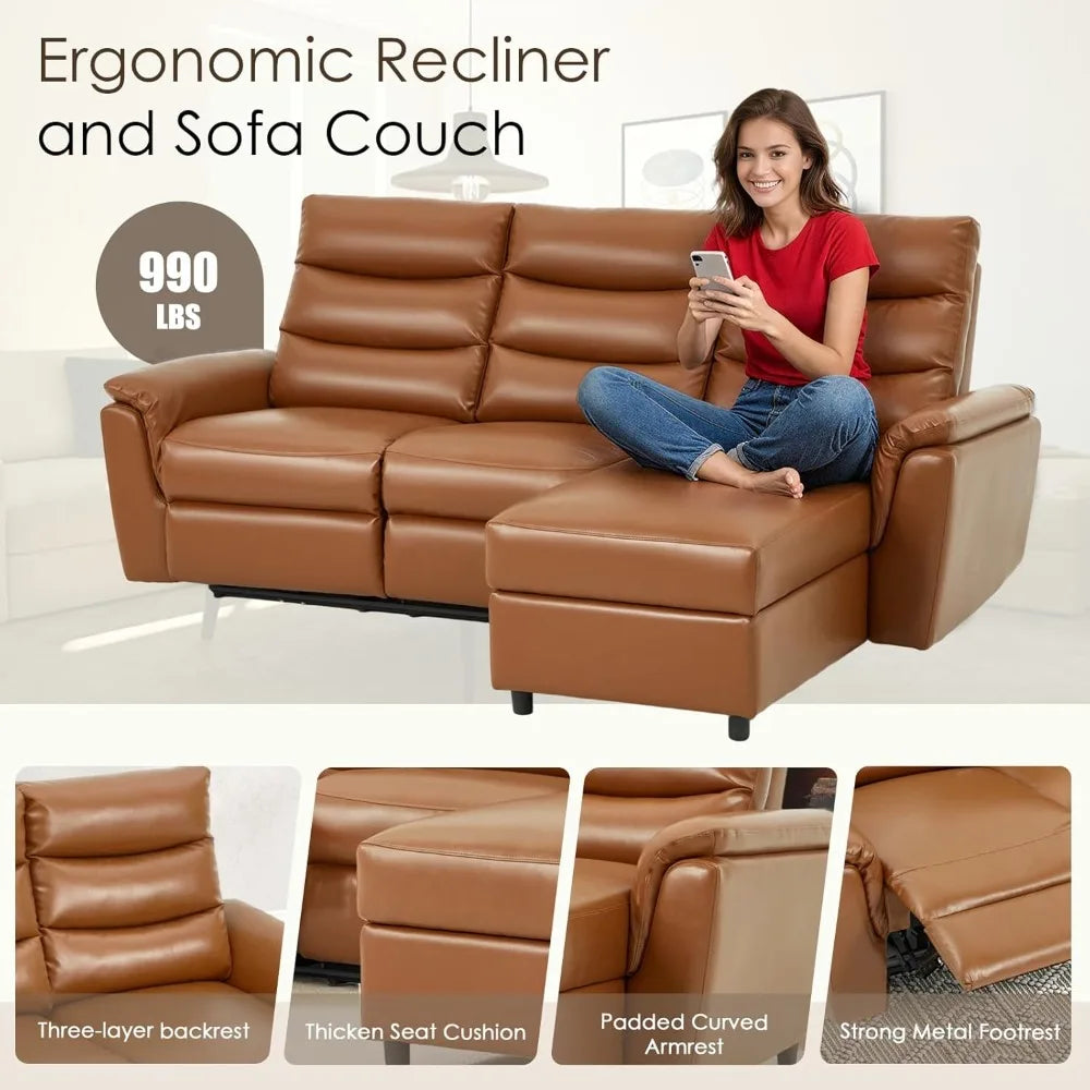 Electric Reclining Sofa w/USB & Storage