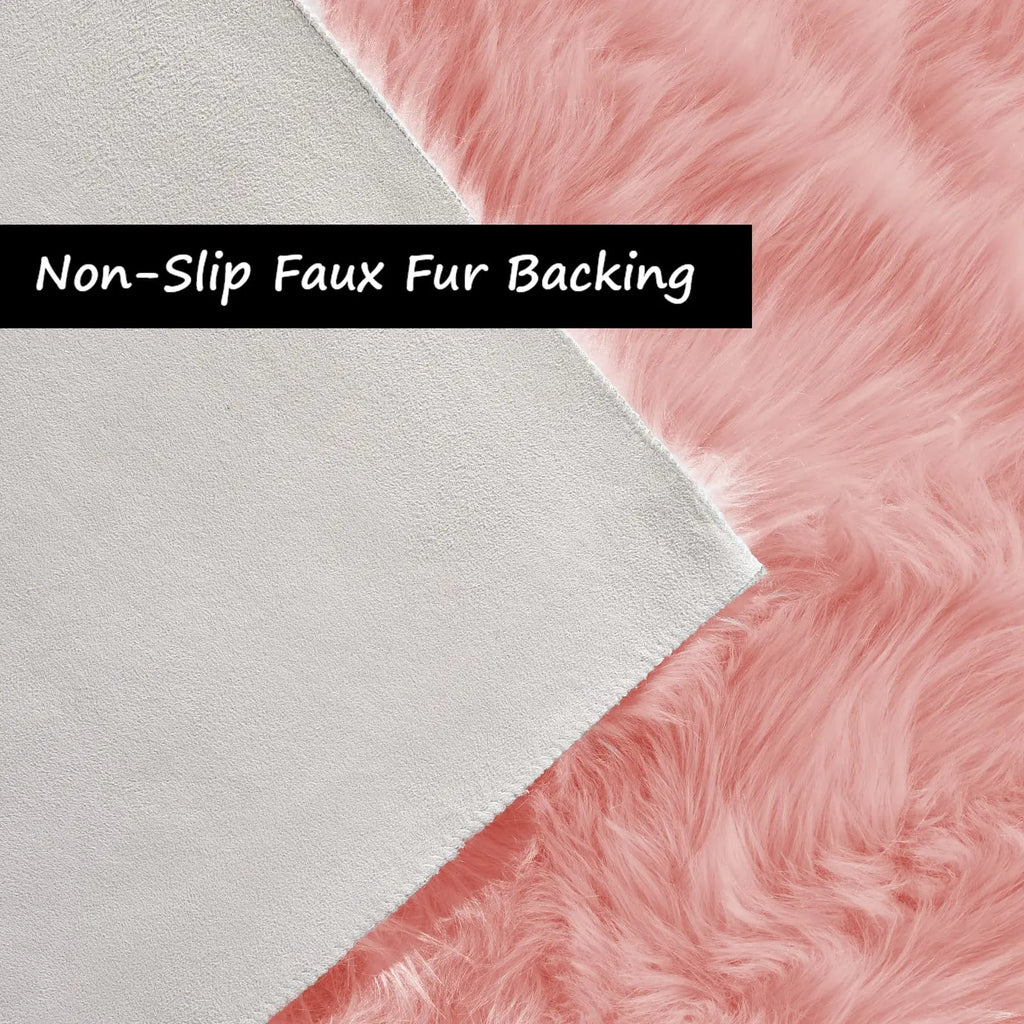 Faux Fur Pink Non-Slip Thick Fluffy