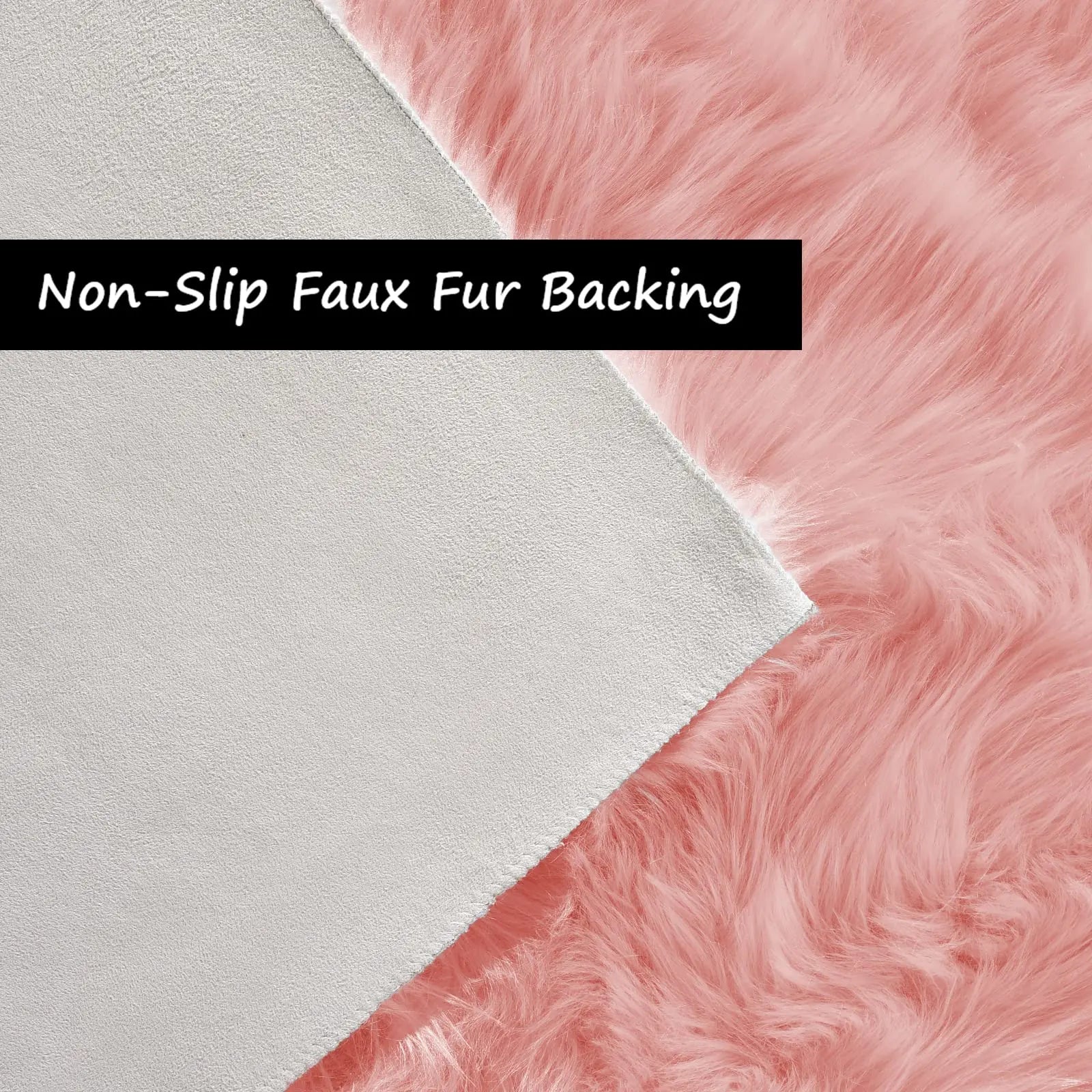 Faux Fur Pink Non-Slip Thick Fluffy