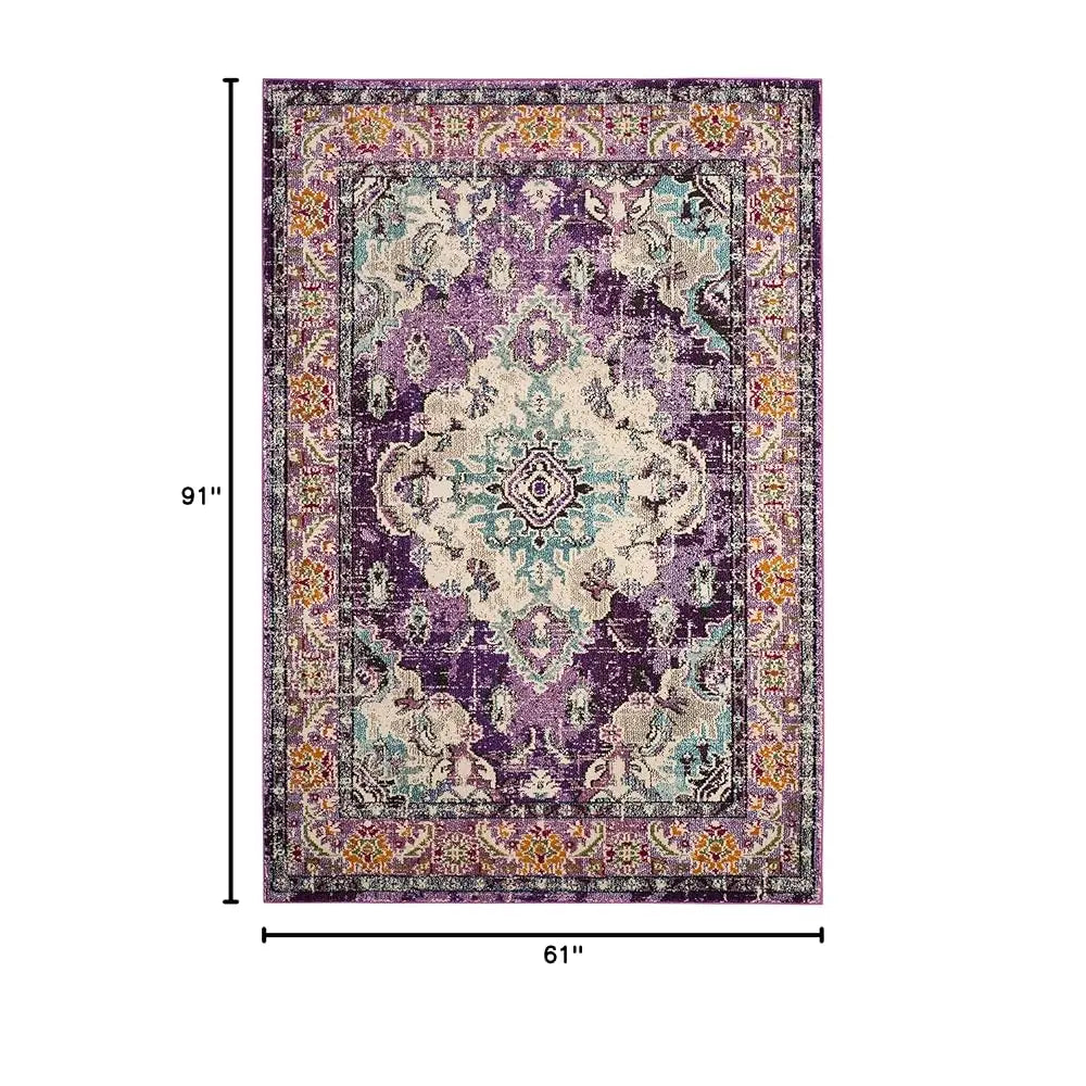 5"1"x7'7" Monaco Distressed Boho Medallion