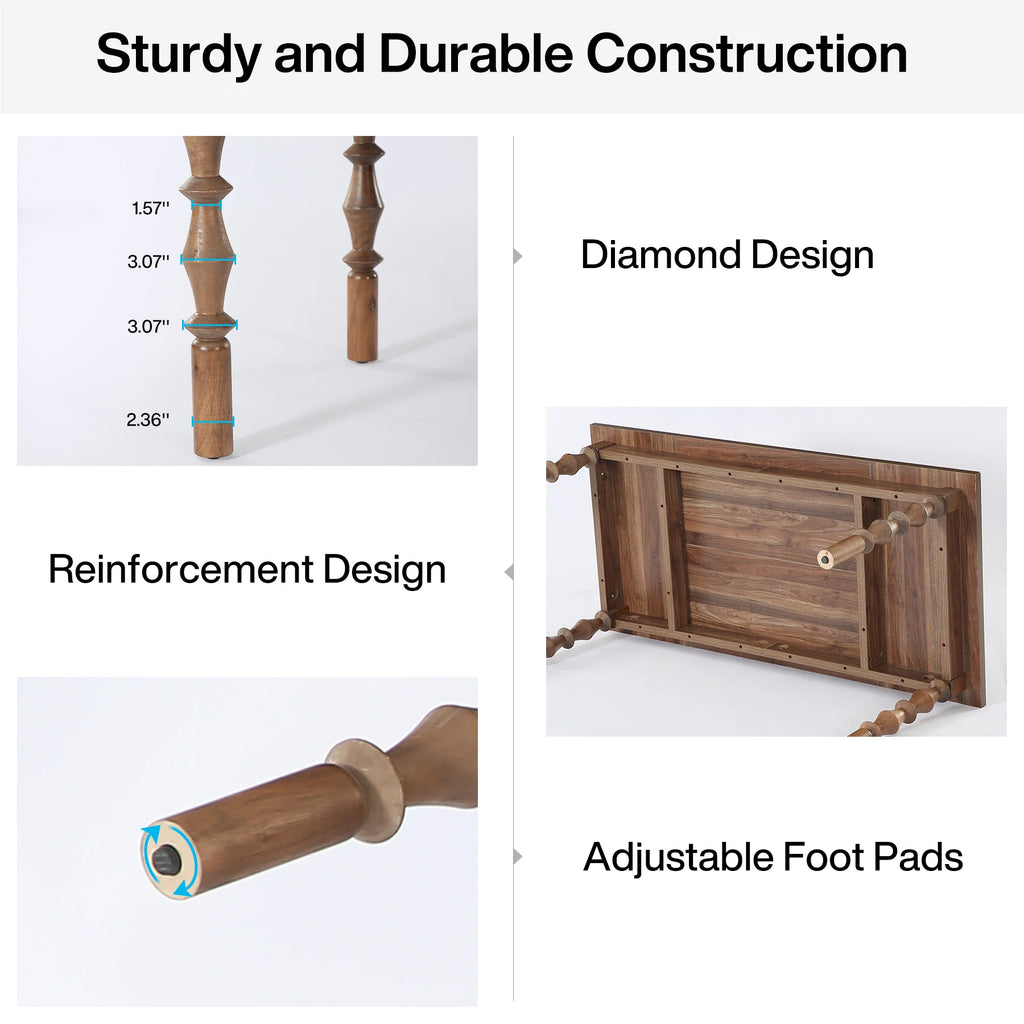 62” Wood for 4-6 Farmhouse Large Indoor/Outdoor