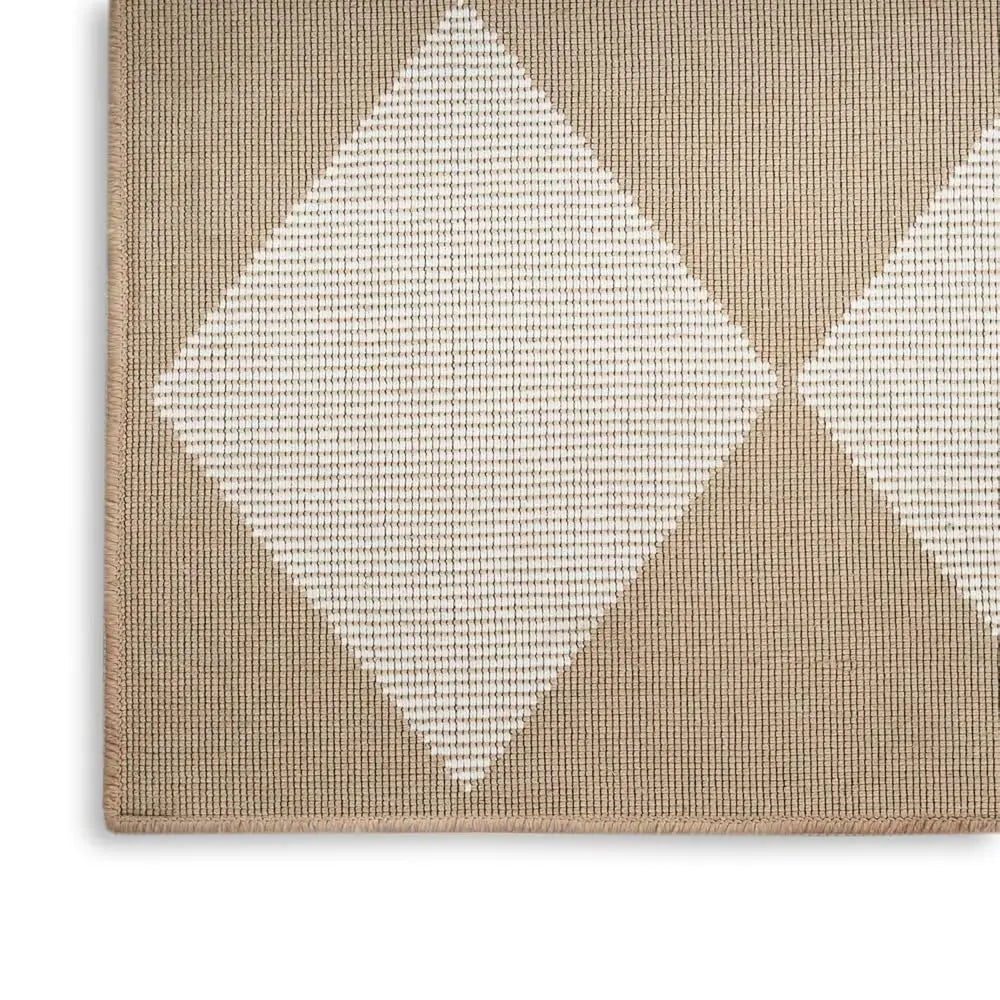 Washable Jute Geometric Natural Ivory 5'3"" X 7'3""