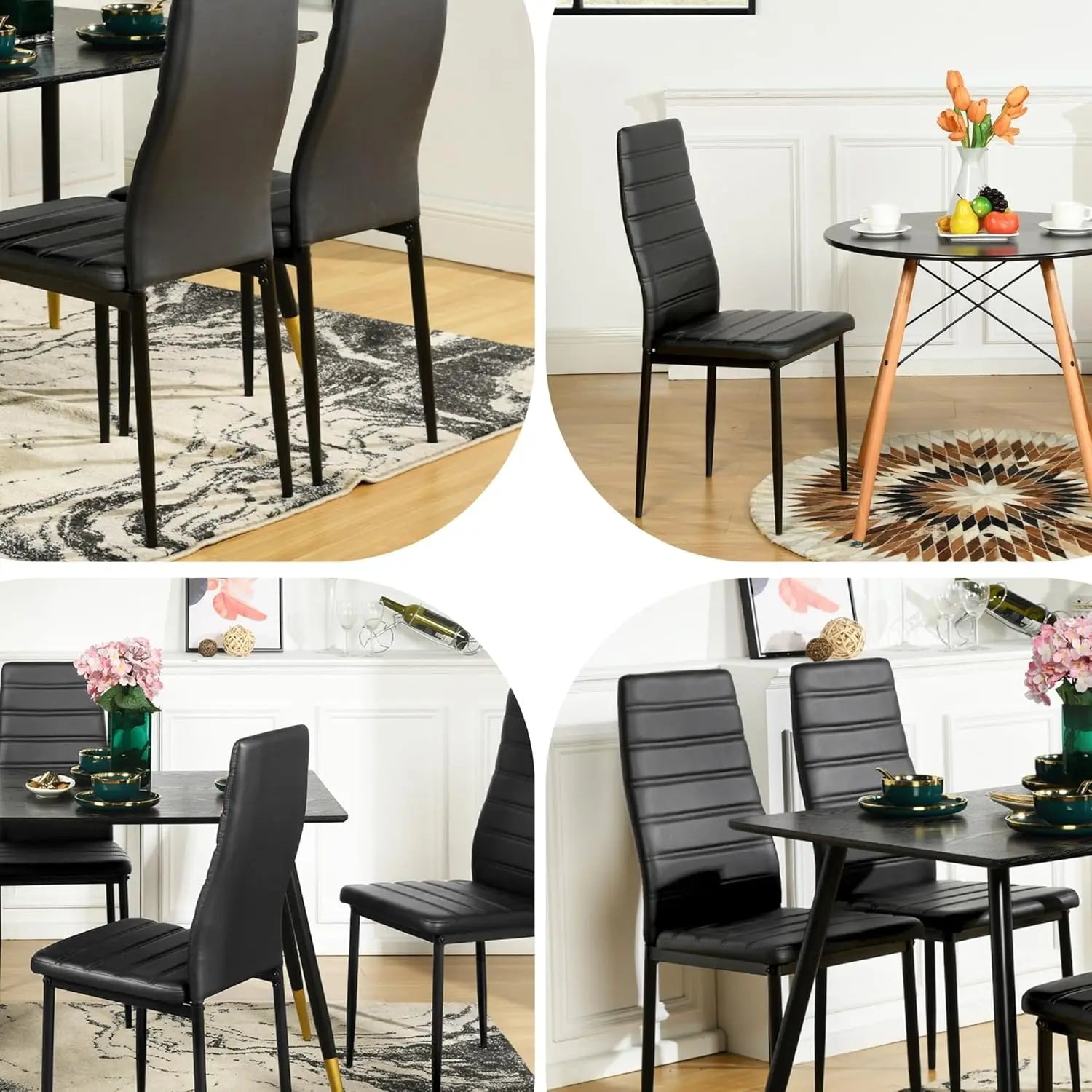 6 Faux Leather Armless Modern