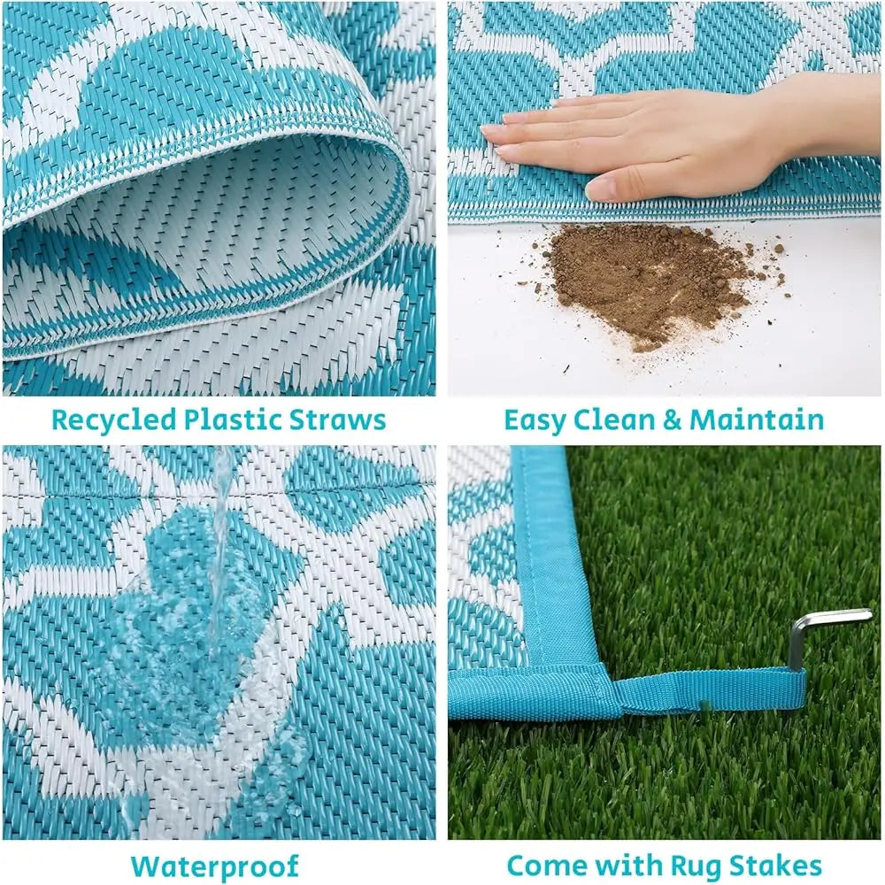 Outdoor Rug 8'X10' Waterproof Reversible