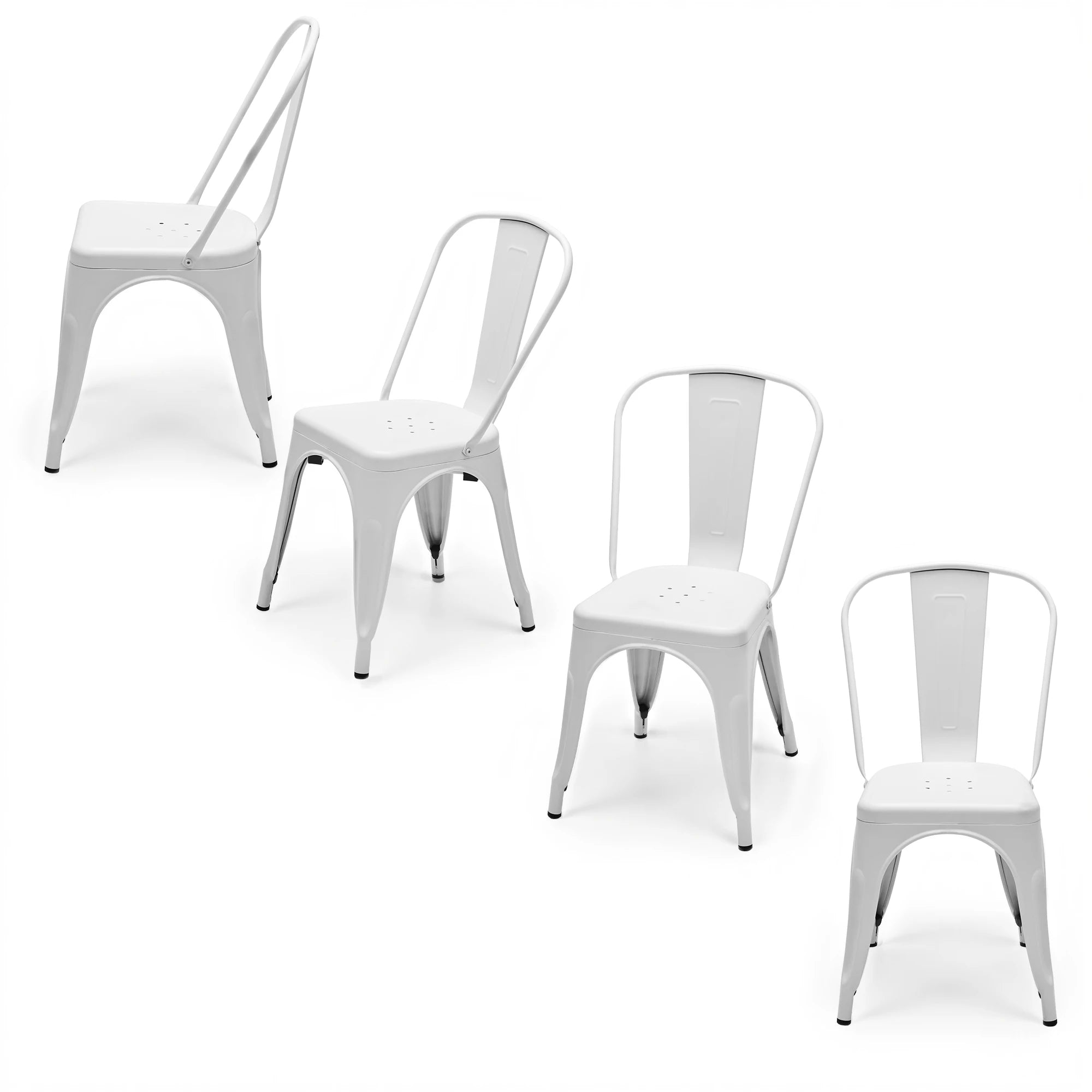 4 Metal Dining Stackable Patio Outdoor