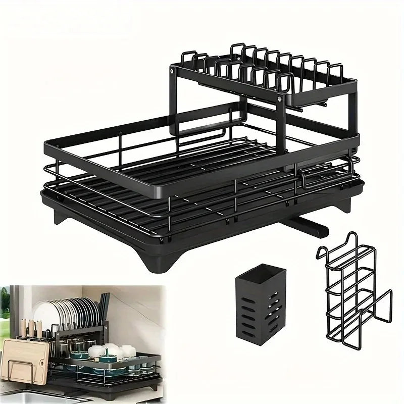 Double-Tier Extendable Dish Drainer