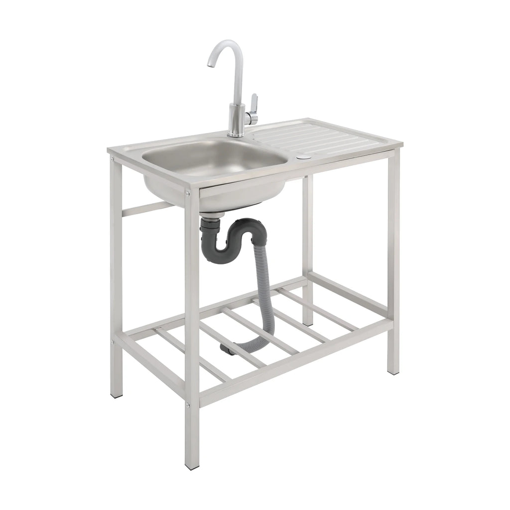 75*40*75cm Commercial Sink w/Countertop Single