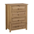 4-Drawer White Oak Finish Storage Chest