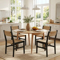 4 Rattan Black Woven Hemp Seat