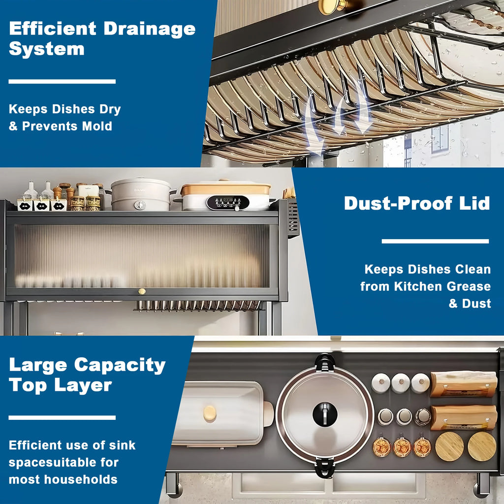 Dish Rack for Kitchen Sink, Space Saving