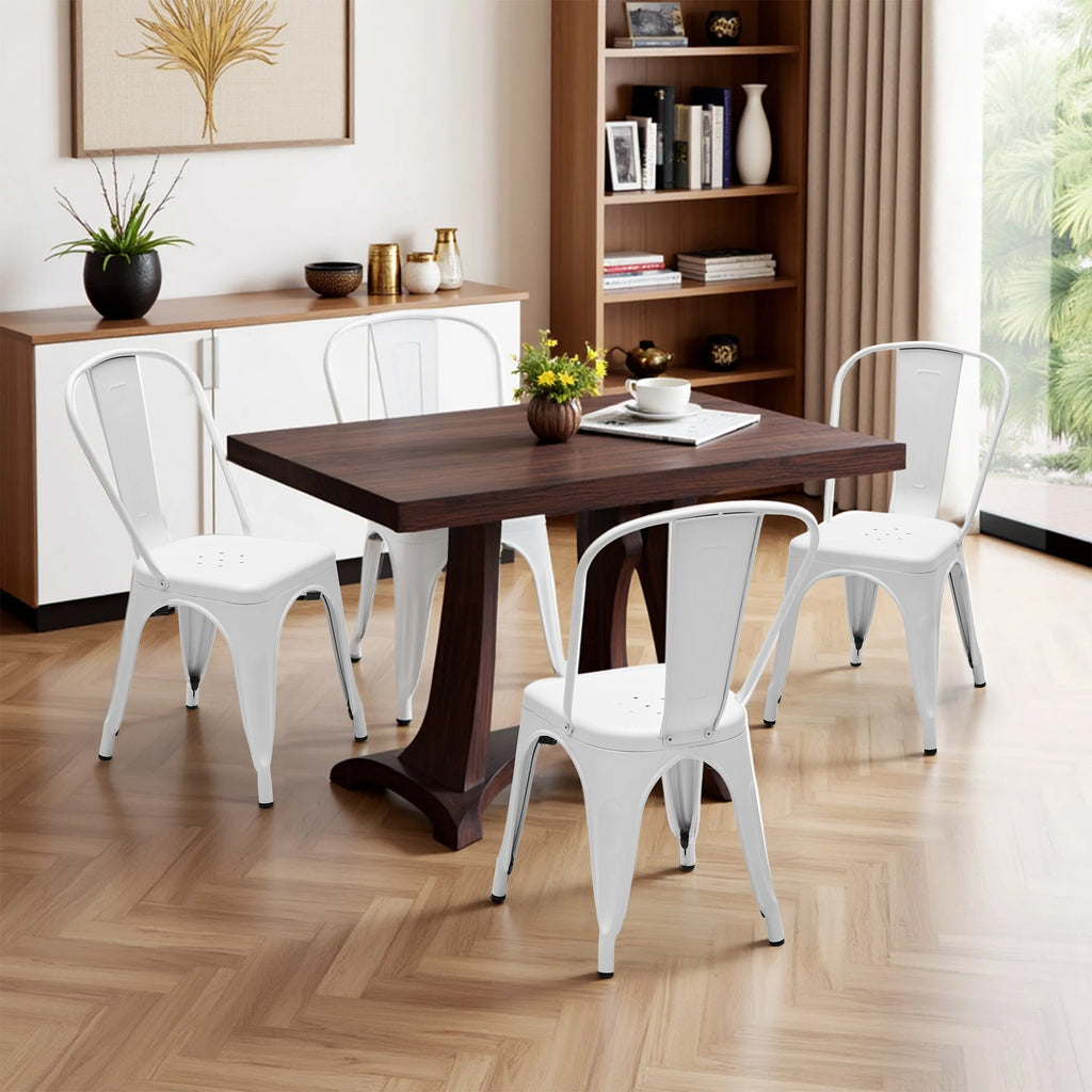 4 Metal Dining Stackable Patio Outdoor
