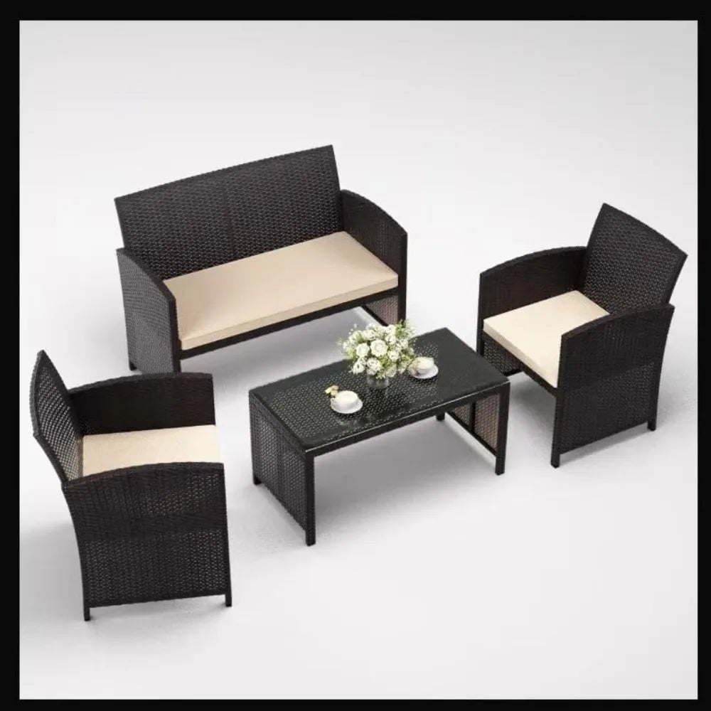 4-Piece Whicker Patio Set