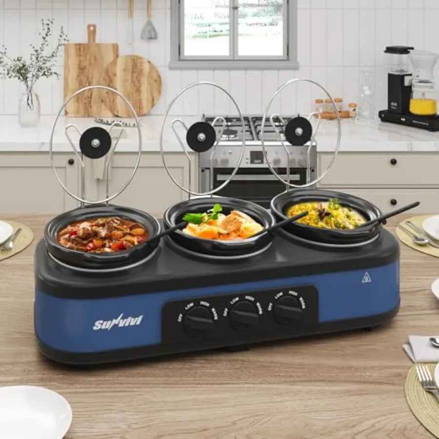Triple Slow Cooker Buffet Server Removable Pots