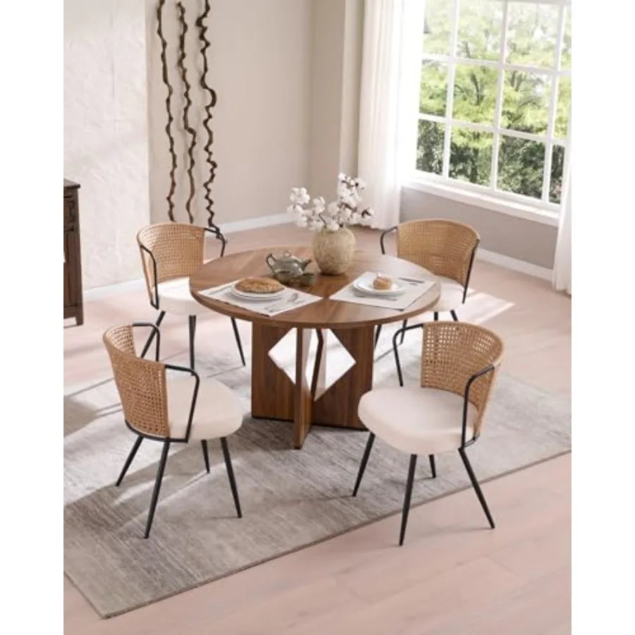 4 Rattan Farmhouse Cane Back
