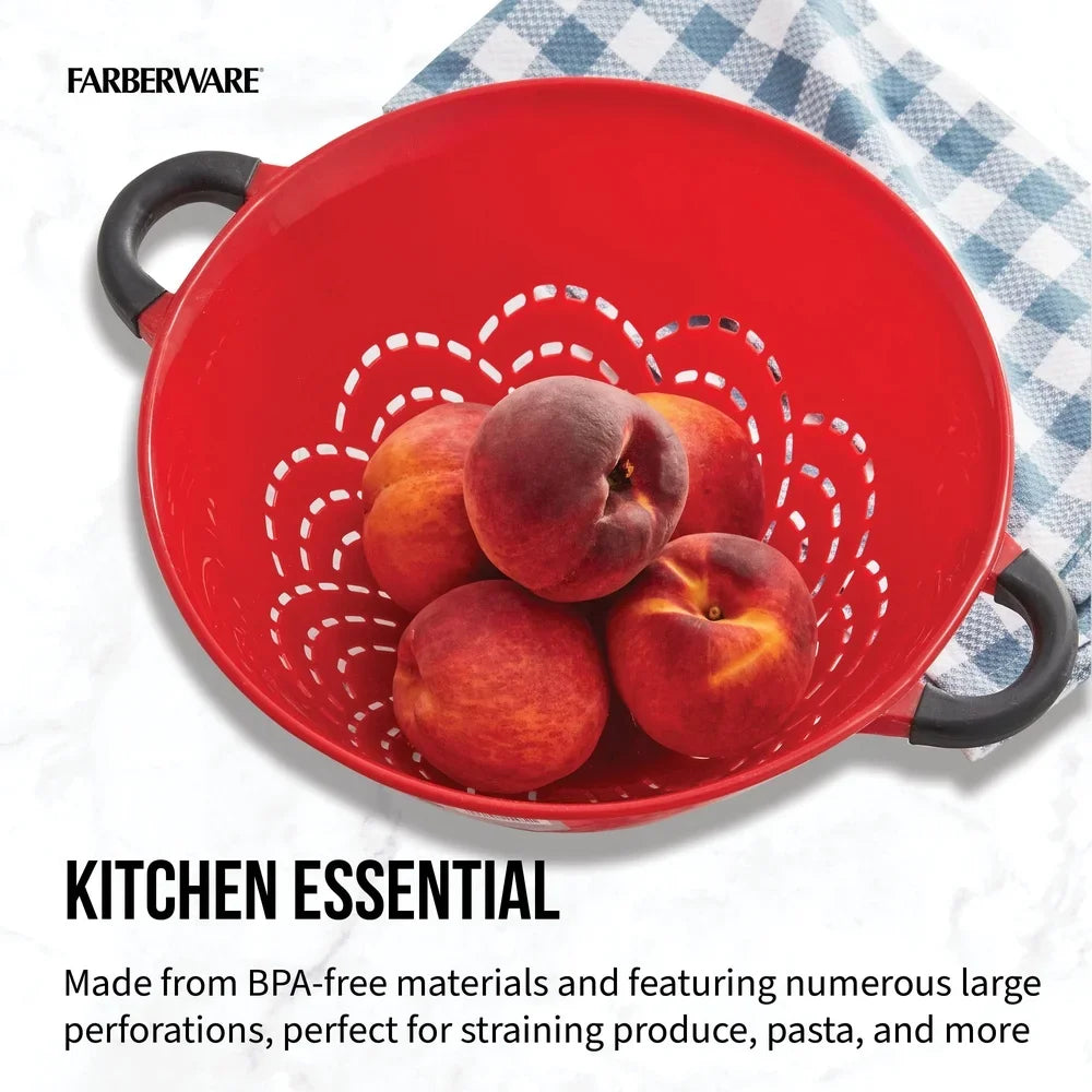 Durable Plastic Colander with Soft Grip Handles