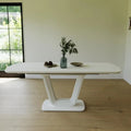 63-78.75" Expandable White MDF Industrial Style