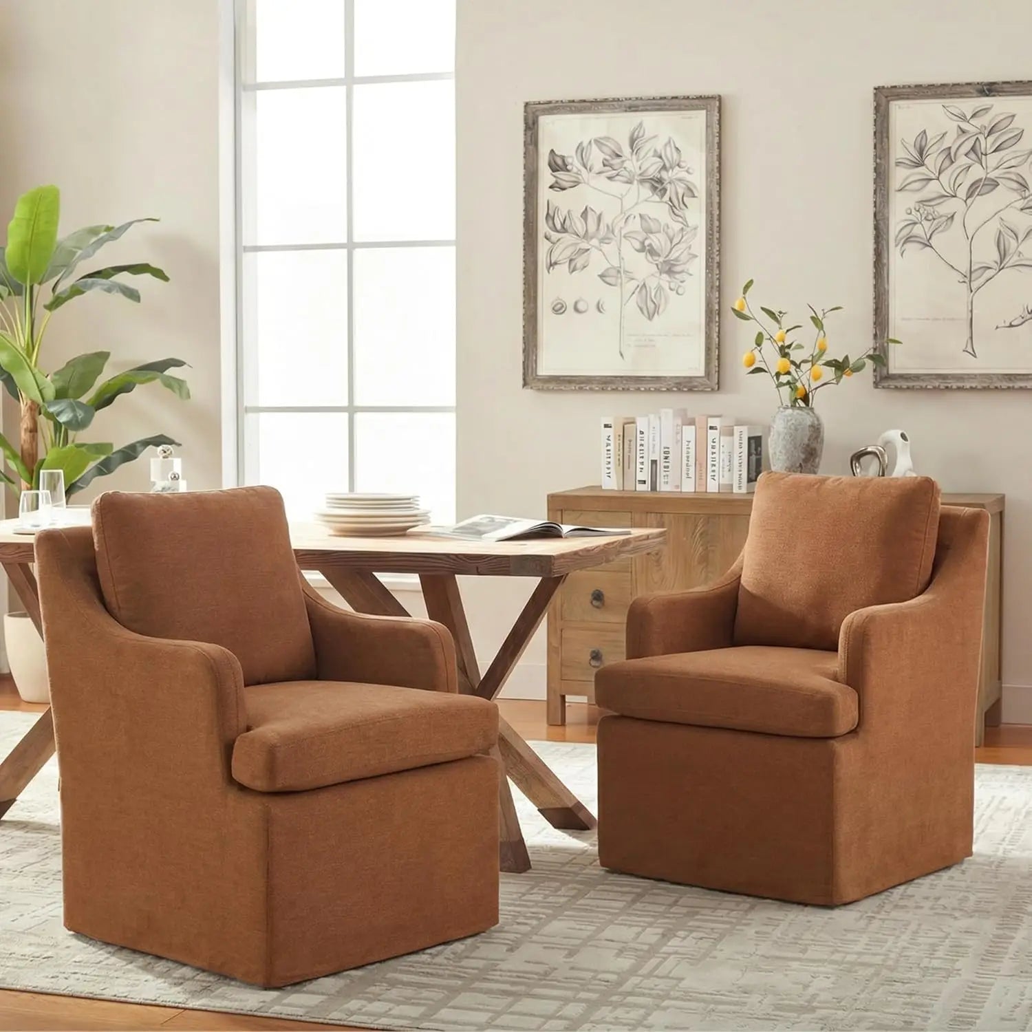 2 Upholstered W/4 Casters