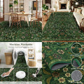 6x9 Green Boho Washable Low Pile