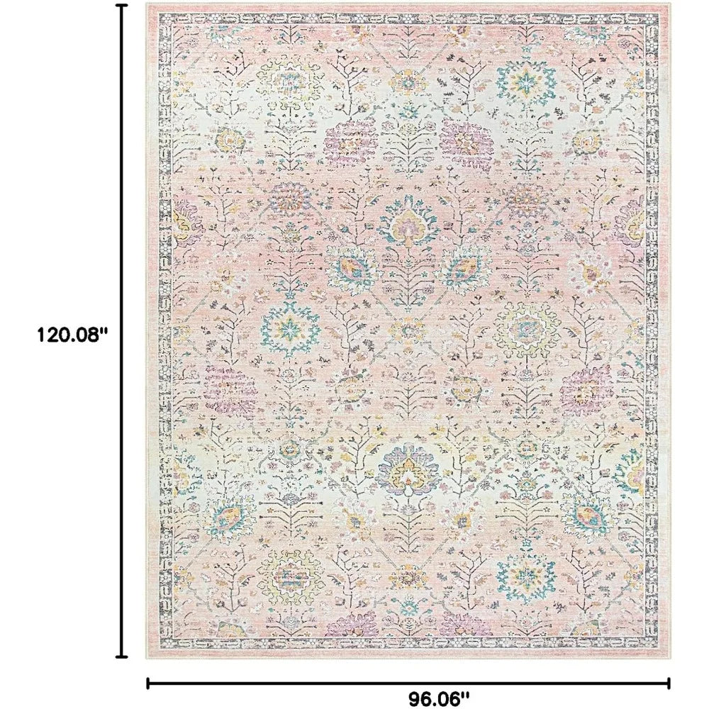 8x10 Floral Bohemian Style Washable