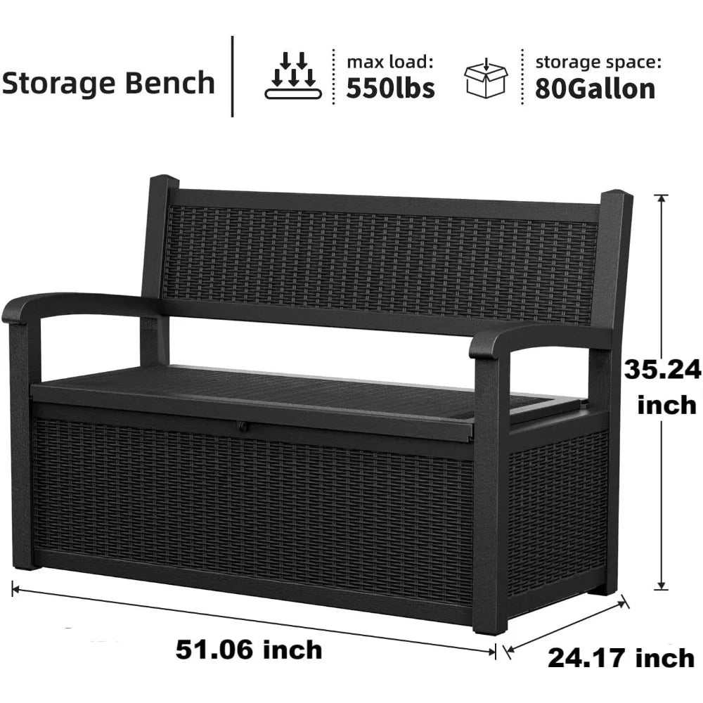 80 Gallon Storage Bench lockable