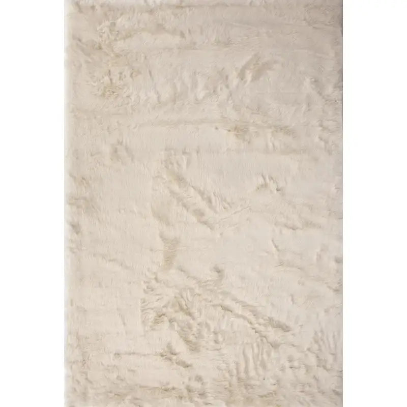 5x8 Ivory Faux Fur Soft Cozy
