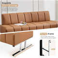 59" Faux Leather Lobby Office Sofa