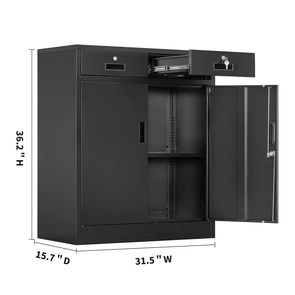 36" High Metal Storage Cabinet/drawers