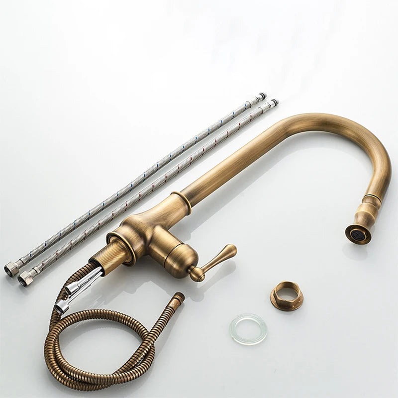 Antique Pull Out Spray Single Handle