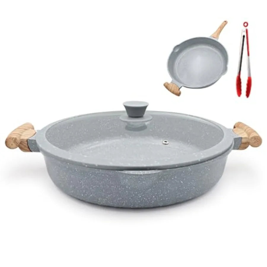 Ceramic Skillet Nonstick with Lid 14"